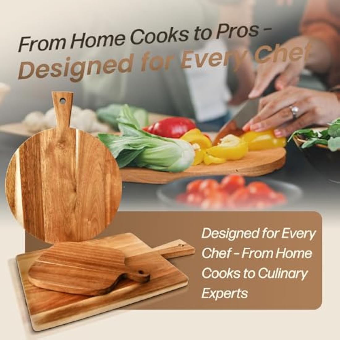 Jolof Store Acacia Wood Charcuterie Board Set - 3 Piece Serving Trays
