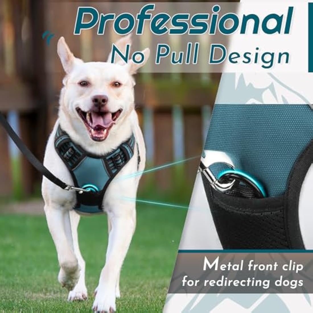 Eagloo No Pull Dog Harness | Large Reflective Padded Vest - Dark Green