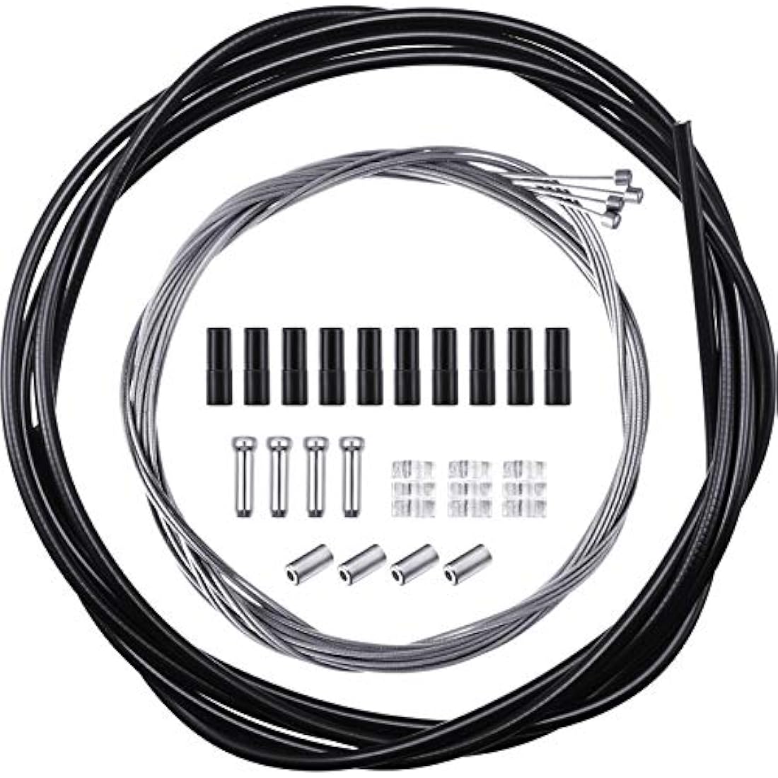 Bike Brake & Gear Shifter Cable Kit – Universal PVC Black