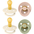 BIBS Colour Pacifier 4-Pack | Natural Rubber Latex Soothers | Ivory Mix