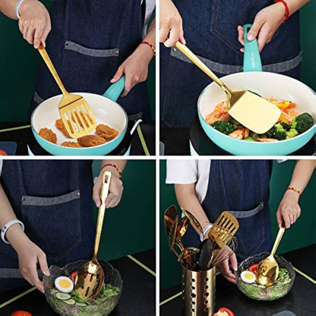 Berglander Gold Kitchen Utensils Set | 13-Piece Stainless Steel Cookware