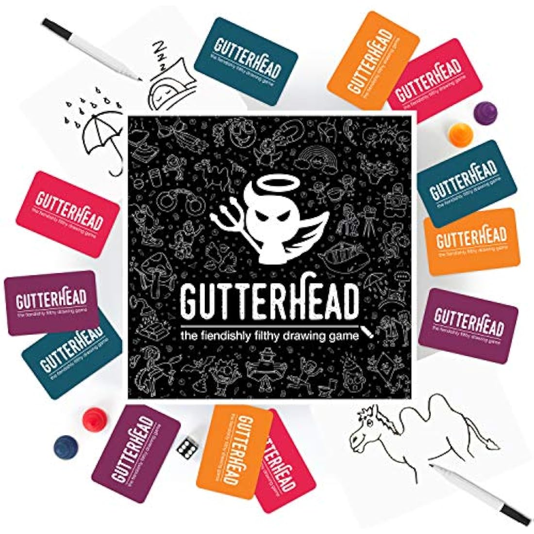 Gutterhead – Adult Drawing Board Game for Parties and Game Nights