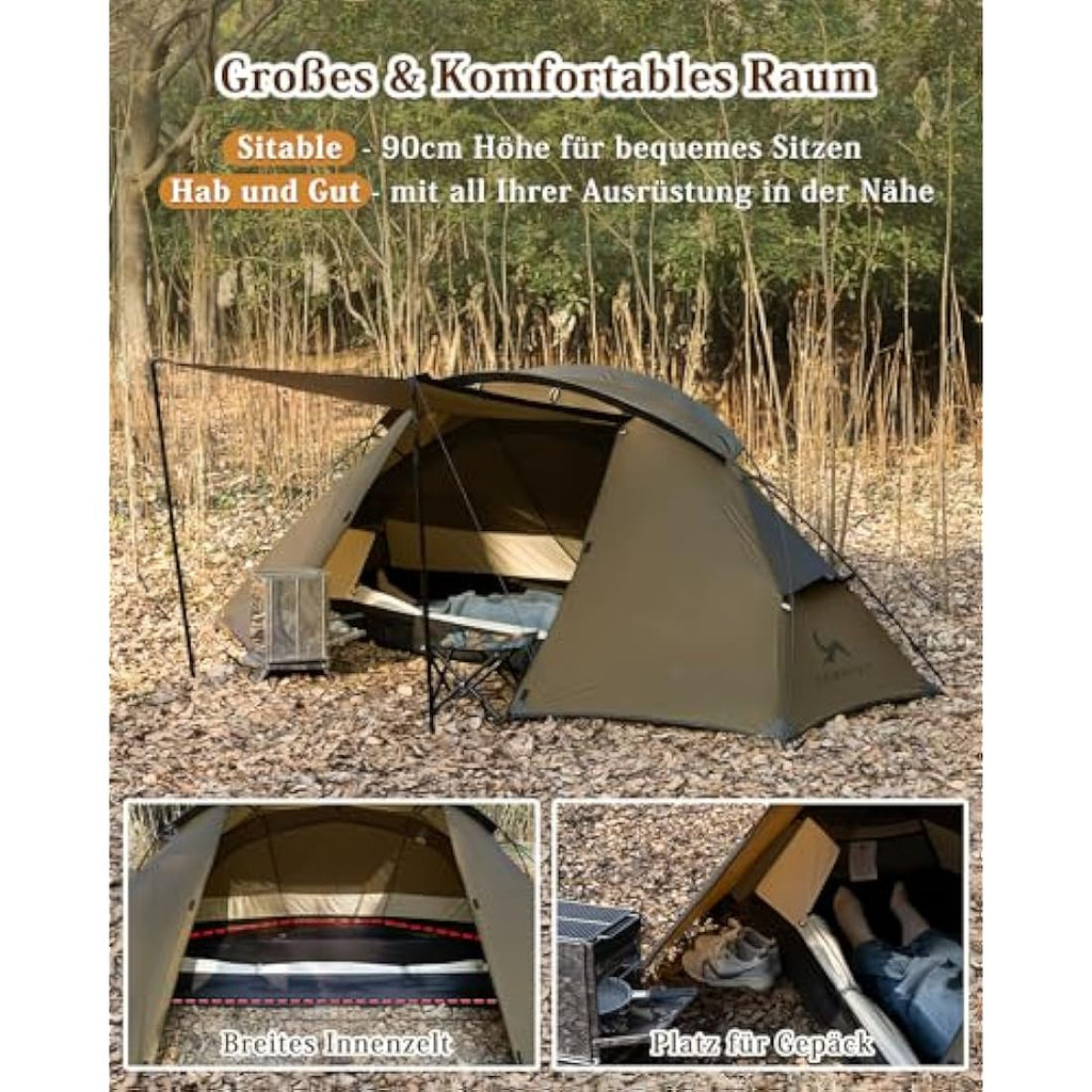TOMOUNT 1-Person Ultralight Nylon Camping Tent | Waterproof Dome Shelter