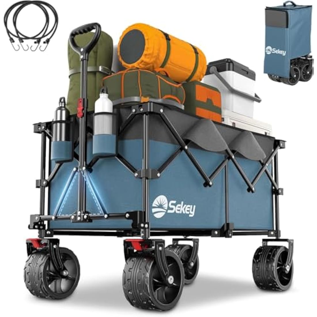 Sekey 200L Folding Wagon | Heavy-Duty All-Terrain Beach Trolley - 150KG