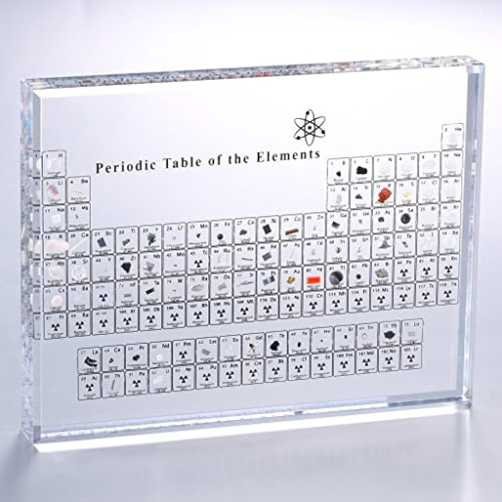 Jolof Store Acrylic Periodic Table Display with Real Chemical Elements