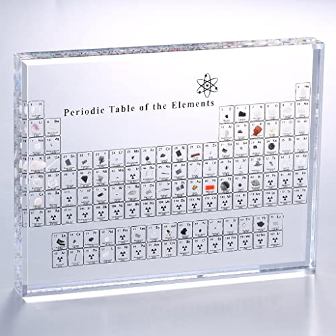 Jolof Store Acrylic Periodic Table Display with Real Chemical Elements