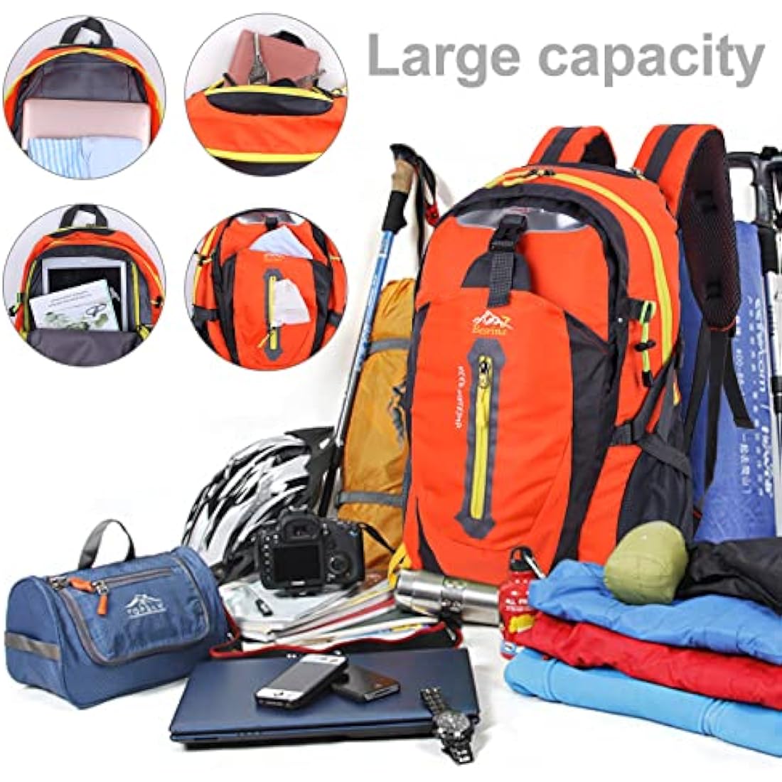 Besrina 40L Lightweight Hiking Backpack | Water-Resistant Daypack