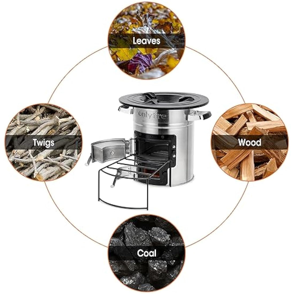 Stainless Steel Rocket Stove – Portable Wood Burning Camp Stove