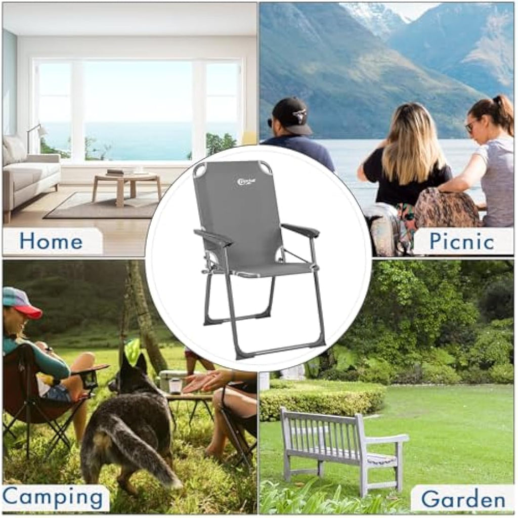 Portal Folding Camping Chair – Lightweight High Back Portable Garden Seat