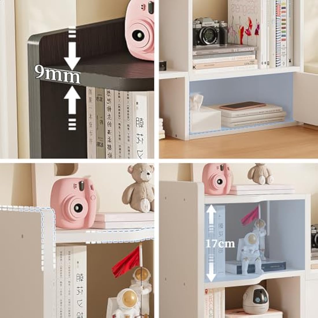 Jolof Store Adjustable Desktop Bookshelf – Expandable MDF Desk Organizer