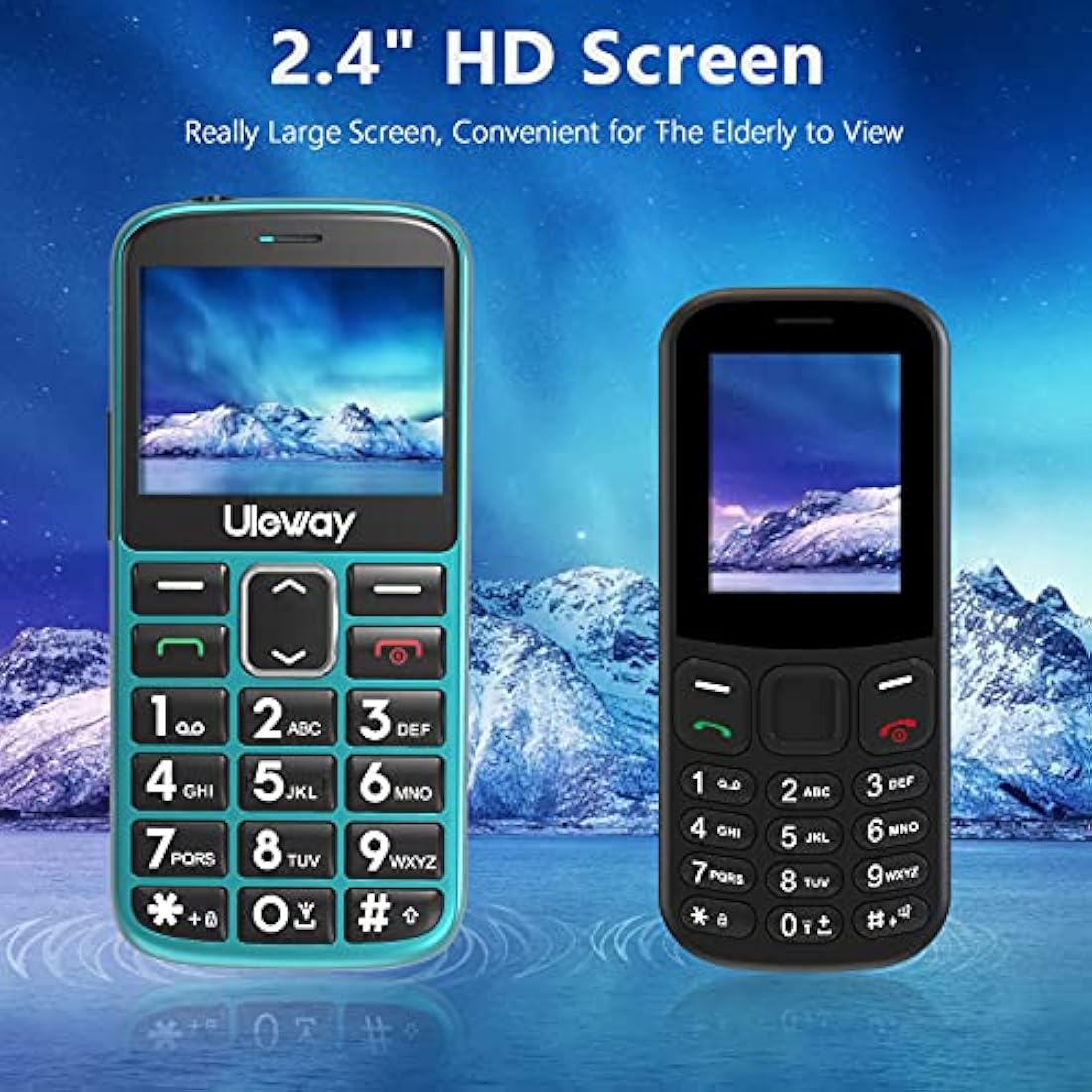 Uleway Big Button Senior Mobile Phone | Unlocked Dual SIM with SOS & Dock