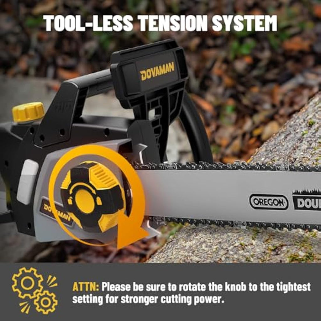 DOVAMAN 2400W Electric Chainsaw – 16 Inch Oregon Bar with 2 Chains