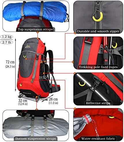 Doshwin 70L Hiking Backpack – Large Trekking Rucksack for Men & Women