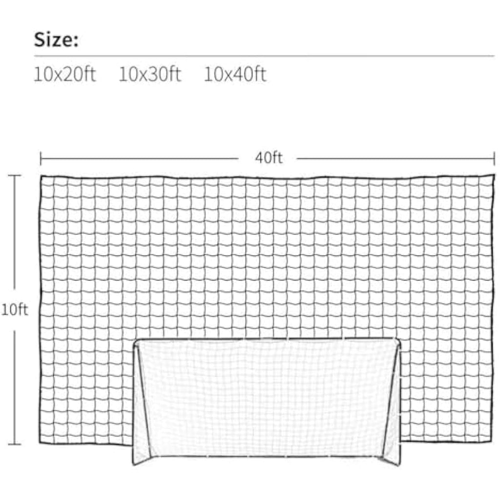 Aoneky Heavy Duty Soccer Backstop Net – 4" Mesh Polyester Barrier