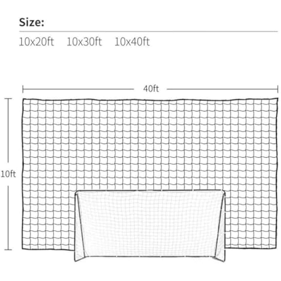 Aoneky Heavy Duty Soccer Backstop Net – 4" Mesh Polyester Barrier