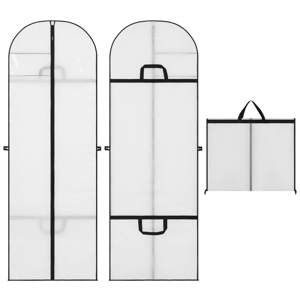 Dntorx 2PCS Long Dress Bags Covers PEVA Wedding Dress Bags 71in, White - image 1