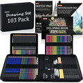 Shuttle Art 103 Pack Sketching and Drawing Set with Zipper Case