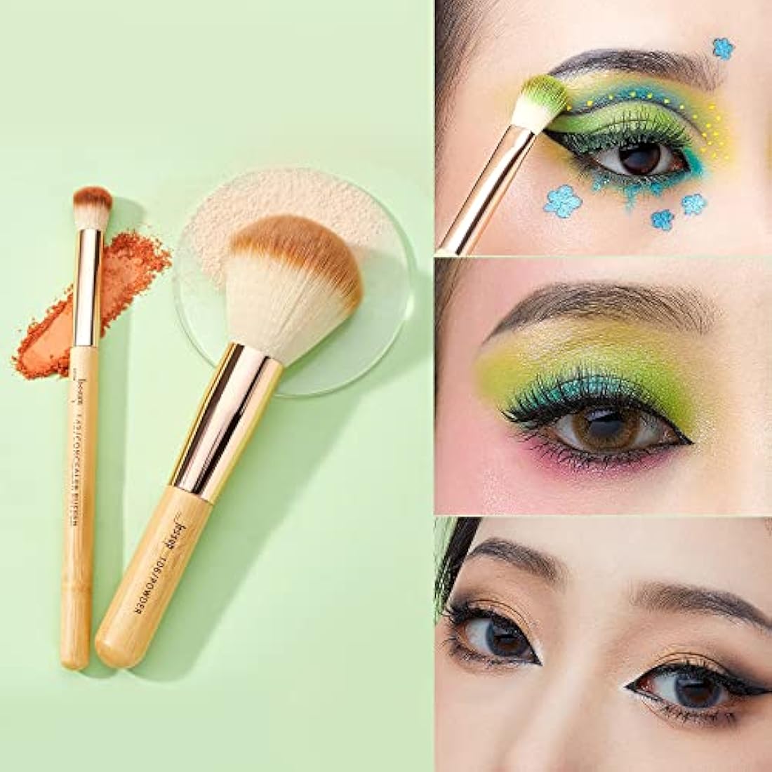 Jessup 25pcs Professional Bamboo Makeup Brush Set | Vegan & Cruelty-Free