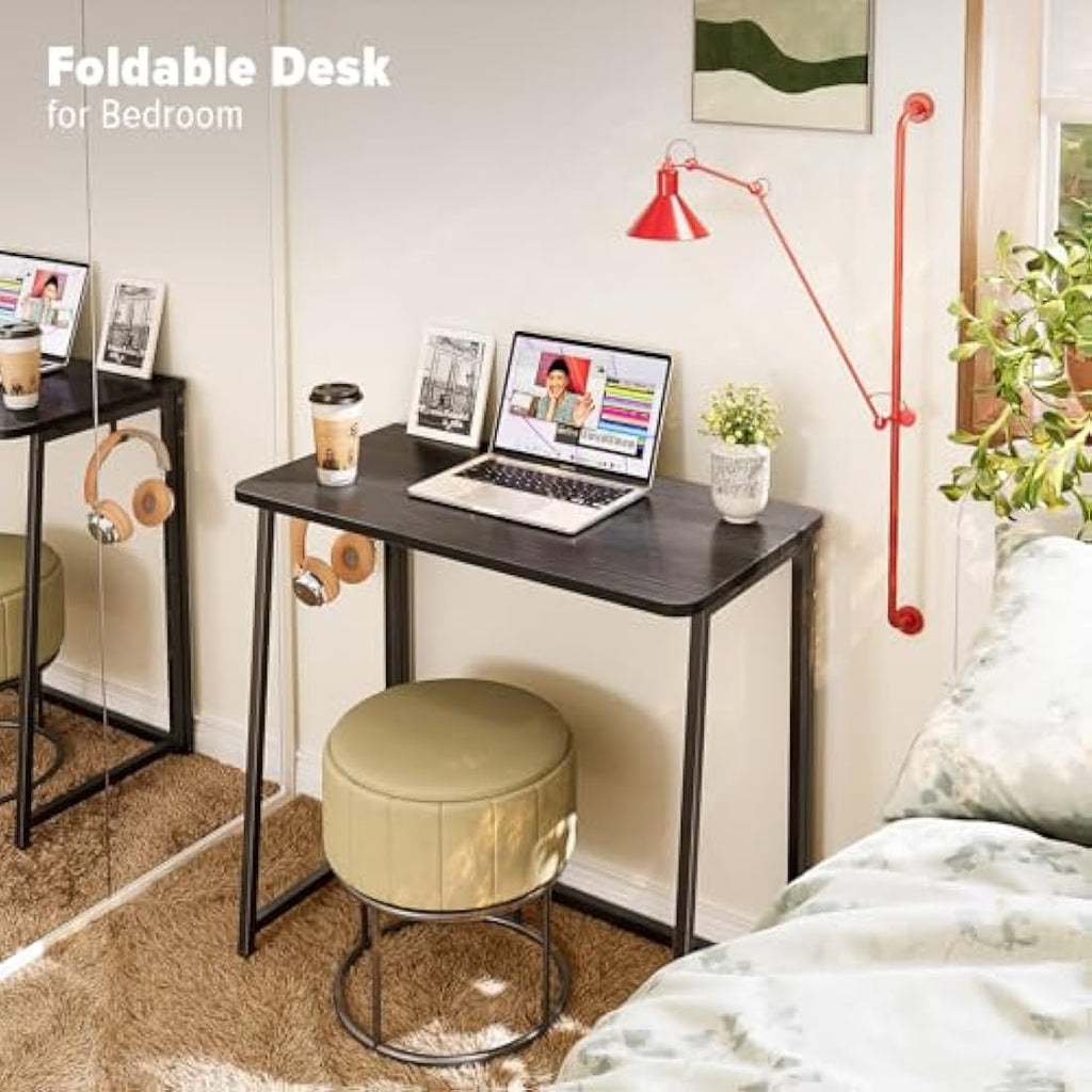 Folding Computer Desk – 80cm Small Space-Saving Writing Table