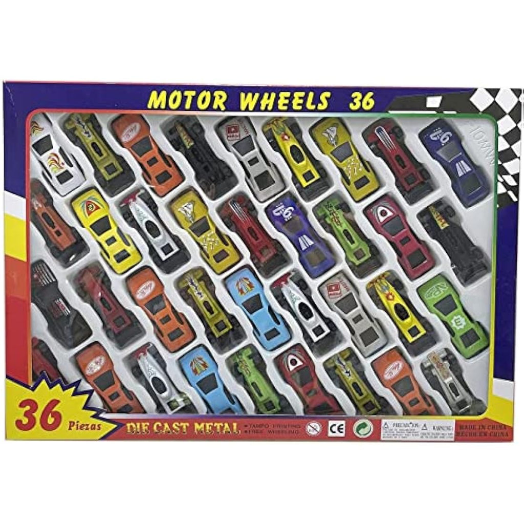 Ram 36 Piece Die Cast Metal Toy Cars - Childrens Race Car Play Set