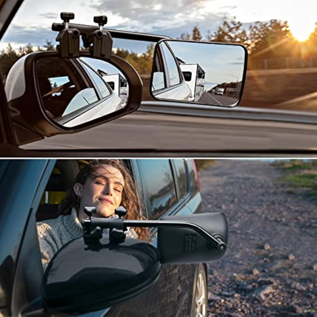 SUPAREE Universal Caravan Towing Mirrors | Clip-On Wing Mirror Extensions