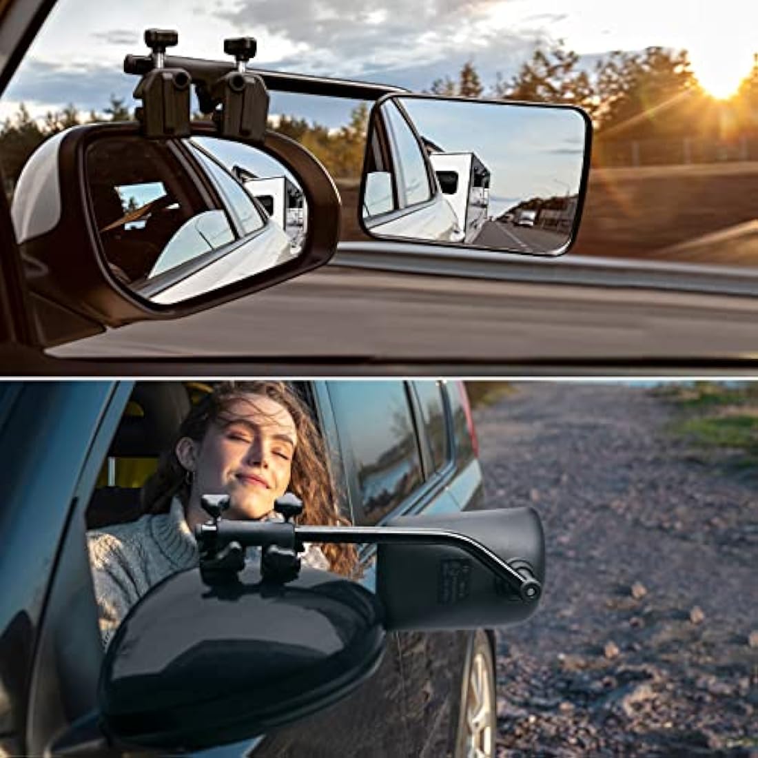SUPAREE Universal Caravan Towing Mirrors | Clip-On Wing Mirror Extensions