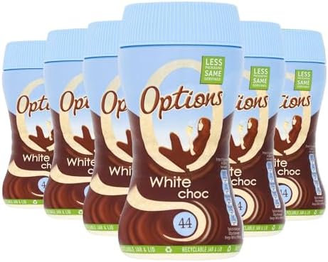 Jolof Store White Hot Chocolate Drink - Low Calorie Instant Cocoa - 6 x 220g
