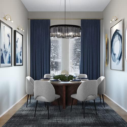 Wellmet 6-Light Black Crystal Chandelier – Modern 21.65" Pendant Light