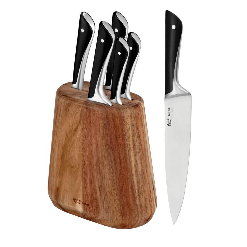 Tefal Jamie Oliver 5-Piece Stainless Steel Knife Block Set