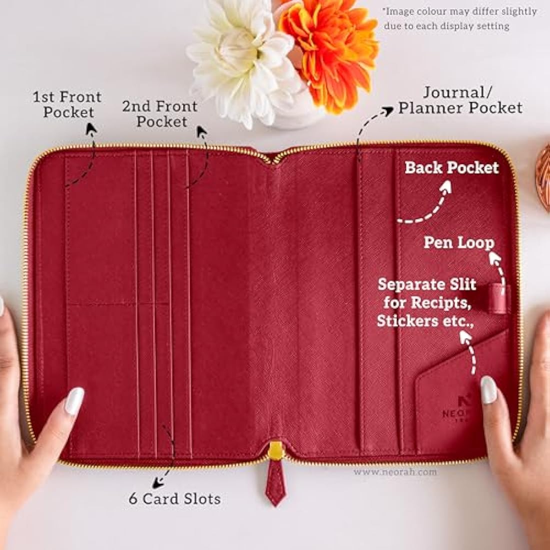 Neorah A5 Vegan Leather Travel Journal Organiser with Dot Grid Notebook