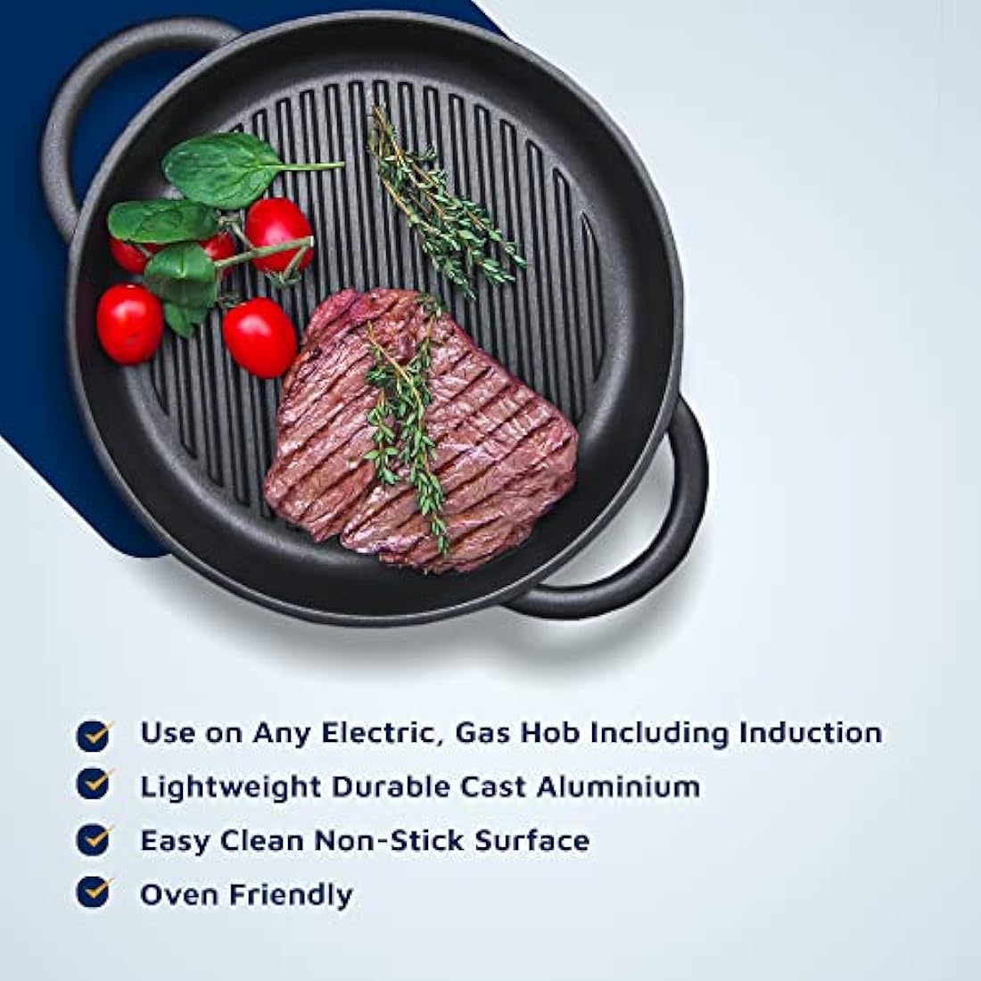 Jean-Patrique Whatever Pan – 10.6" Non-Stick Cast Aluminium Grill Pan