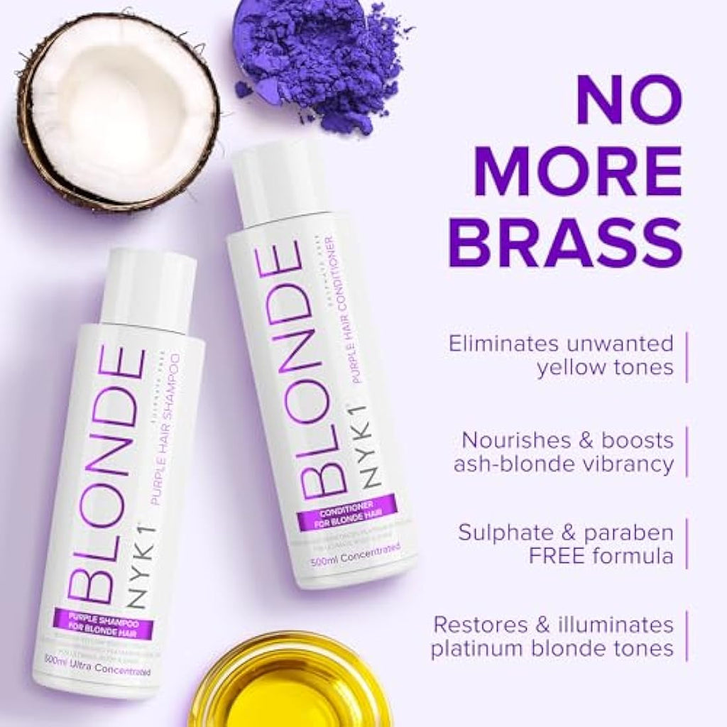 NYK1 Purple Shampoo and Conditioner Set - Sulphate Free Blonde Toner