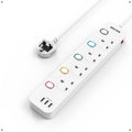 Mscien 4 Way Extension Lead with USB Slots – Wall Mounted Power Strip