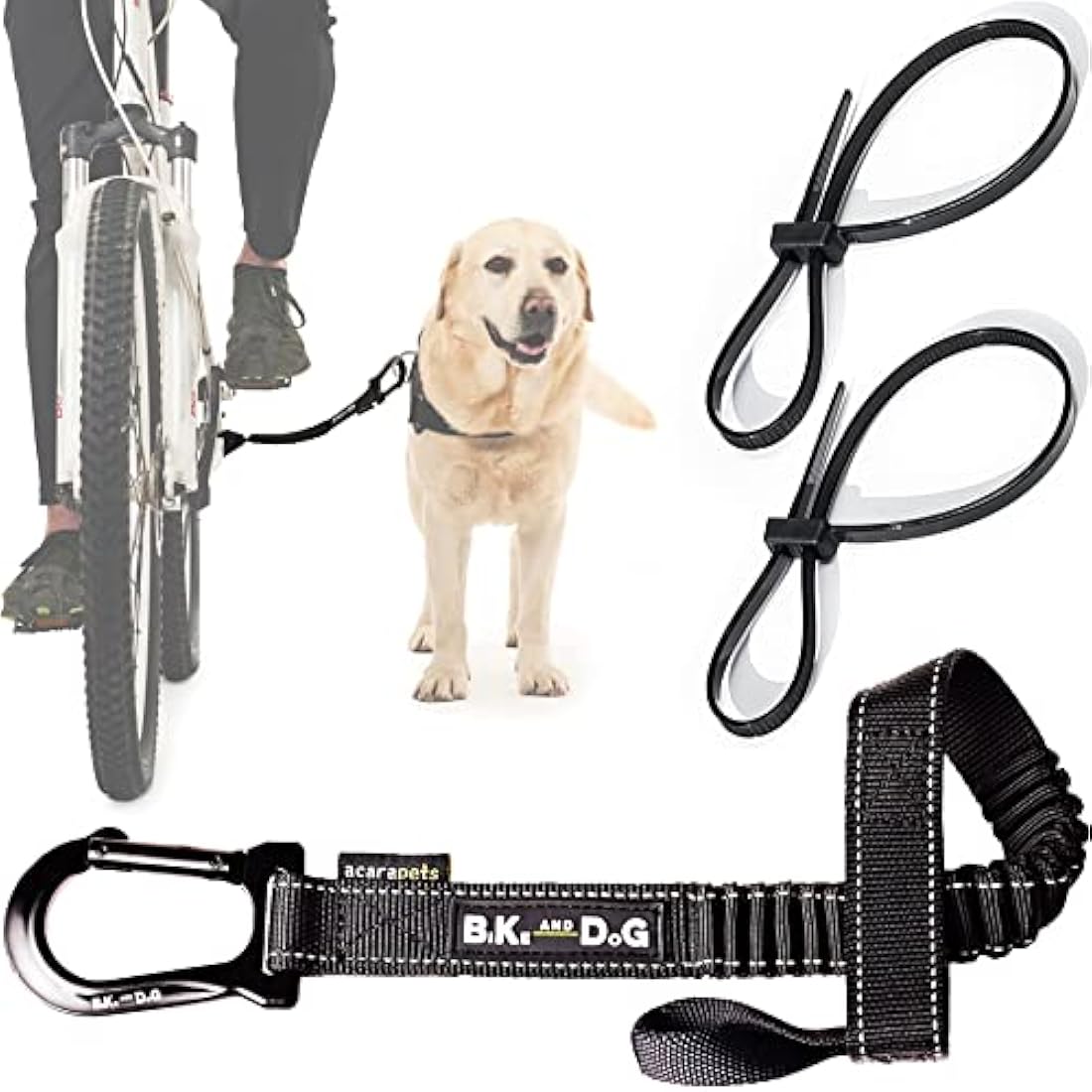 Jolof Store Hands-Free Dog Bike Leash – Tool-Free Attachment (Black)