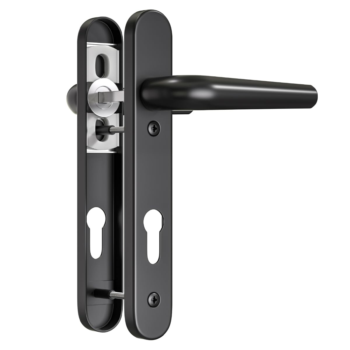Bwintech Black UPVC Door Handle Set | 92mm Backset & 210mm Plate