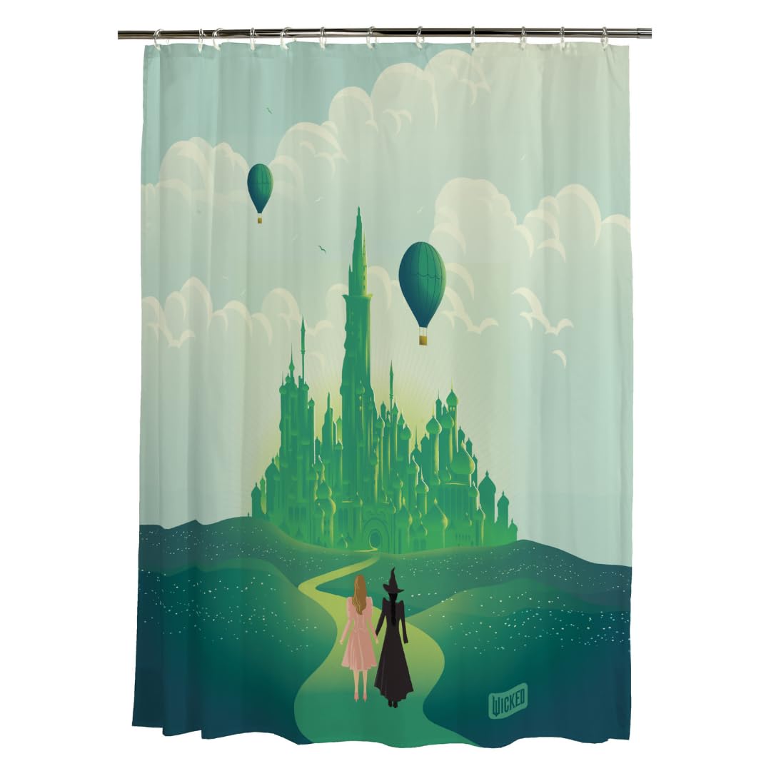 Franco Wicked Elphaba & Glinda Microfiber Shower Curtain Set - 13 Piece