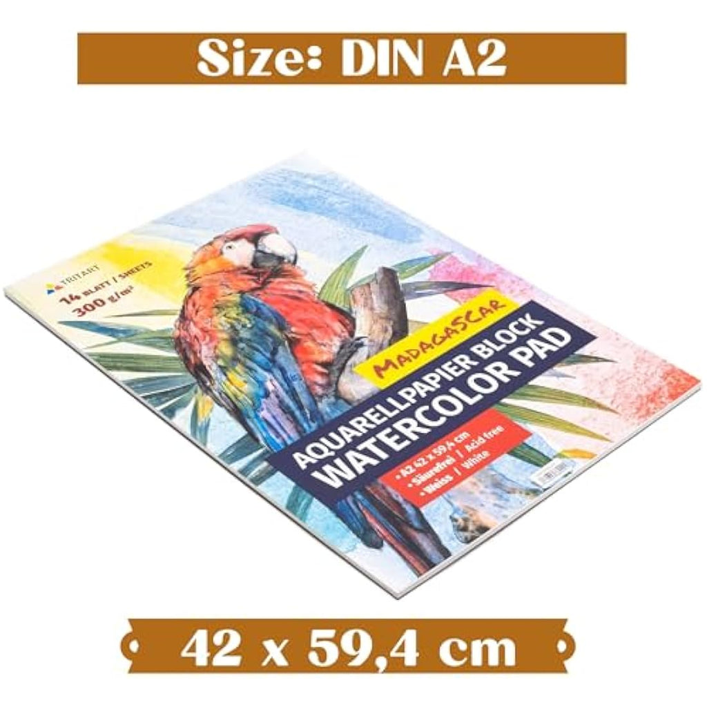 Tritart A2 Watercolour Paper Pad - 300 GSM Mixed Media Sketchbook