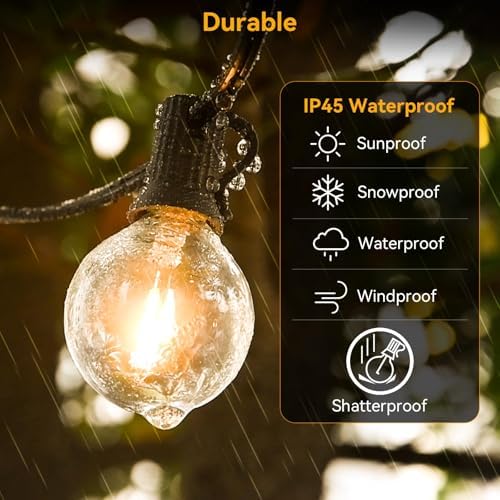 AVANLO 102FT LED Outdoor String Lights – Waterproof Festoon Garden Lights