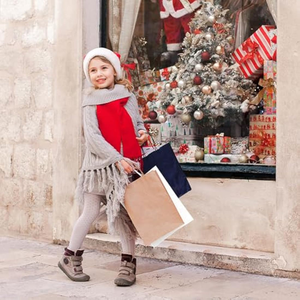 GIFTSAY White Paper Gift Bags with Handles - 50 Pack (15x8x21cm)