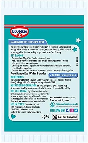 Dr. Oetker Free Range Egg White Powder - 7 Packs of 4 Sachets