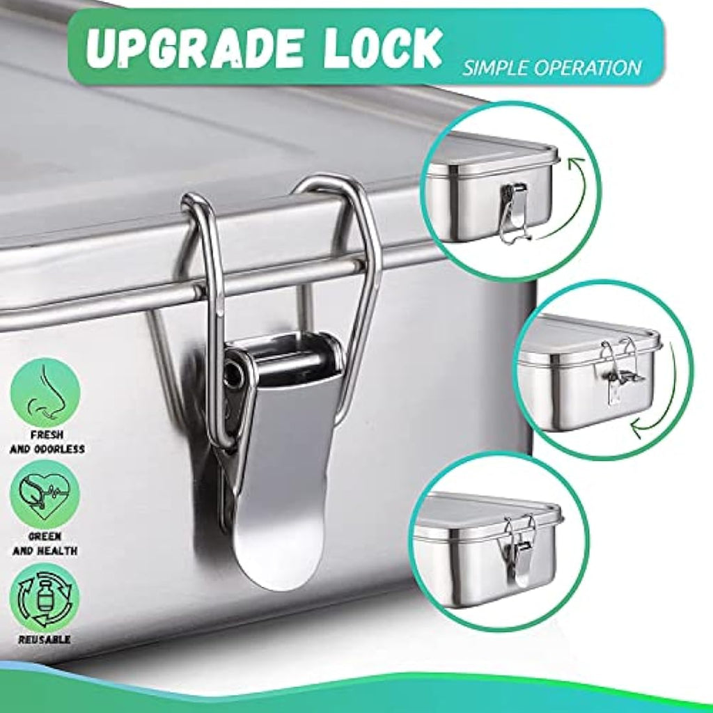 Nicelock Stainless Steel Snack Containers – 400ml Leakproof Food Prep, 3 Pack