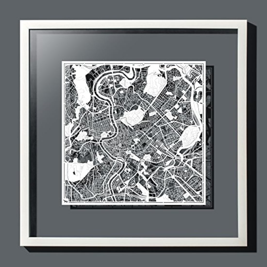 Rome Paper Cut Map Wall Art |  Laser Cut Decor - 30x30 cm