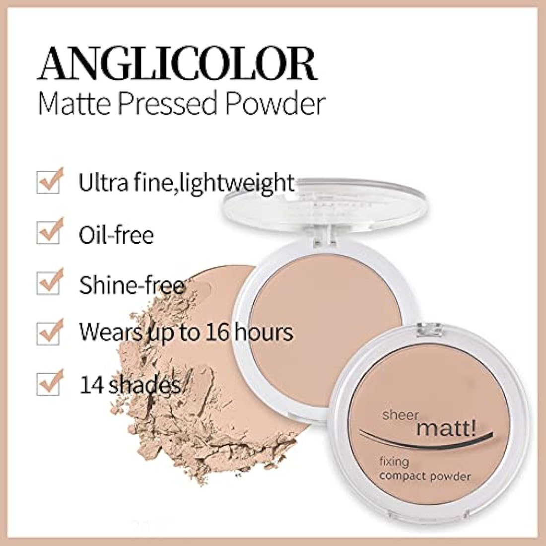 PHOERA Sheer Matte Fixing Powder – Long Lasting Vegan Pressed Powder
