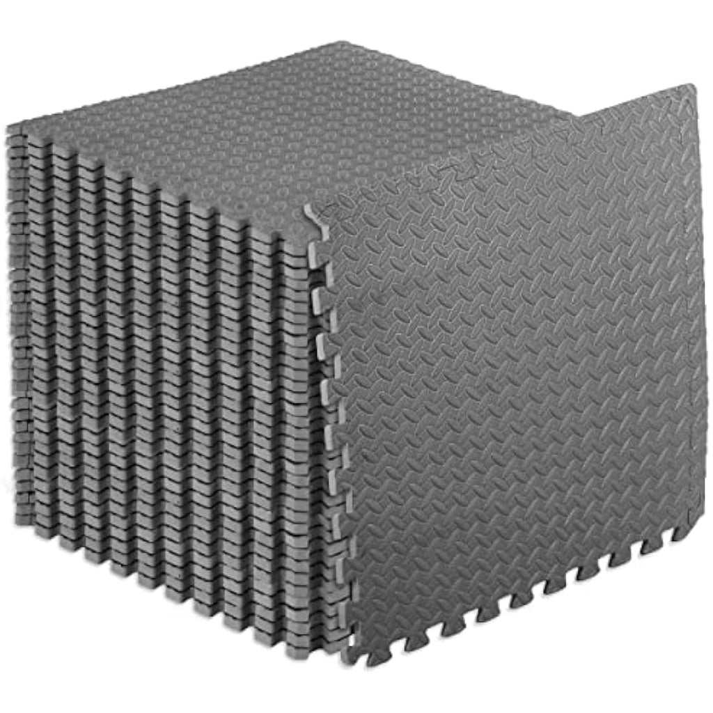ProsourceFit Puzzle Exercise Mat – 1/2 Inch EVA Foam Gym Tiles, 144 Sq Ft