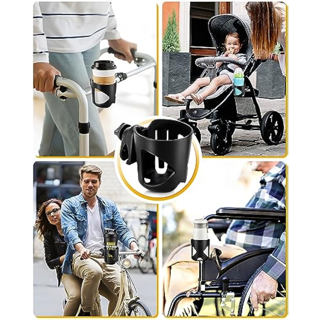 Jolof Store Universal Stroller Cup Holder – 360° Rotation Drink Holder