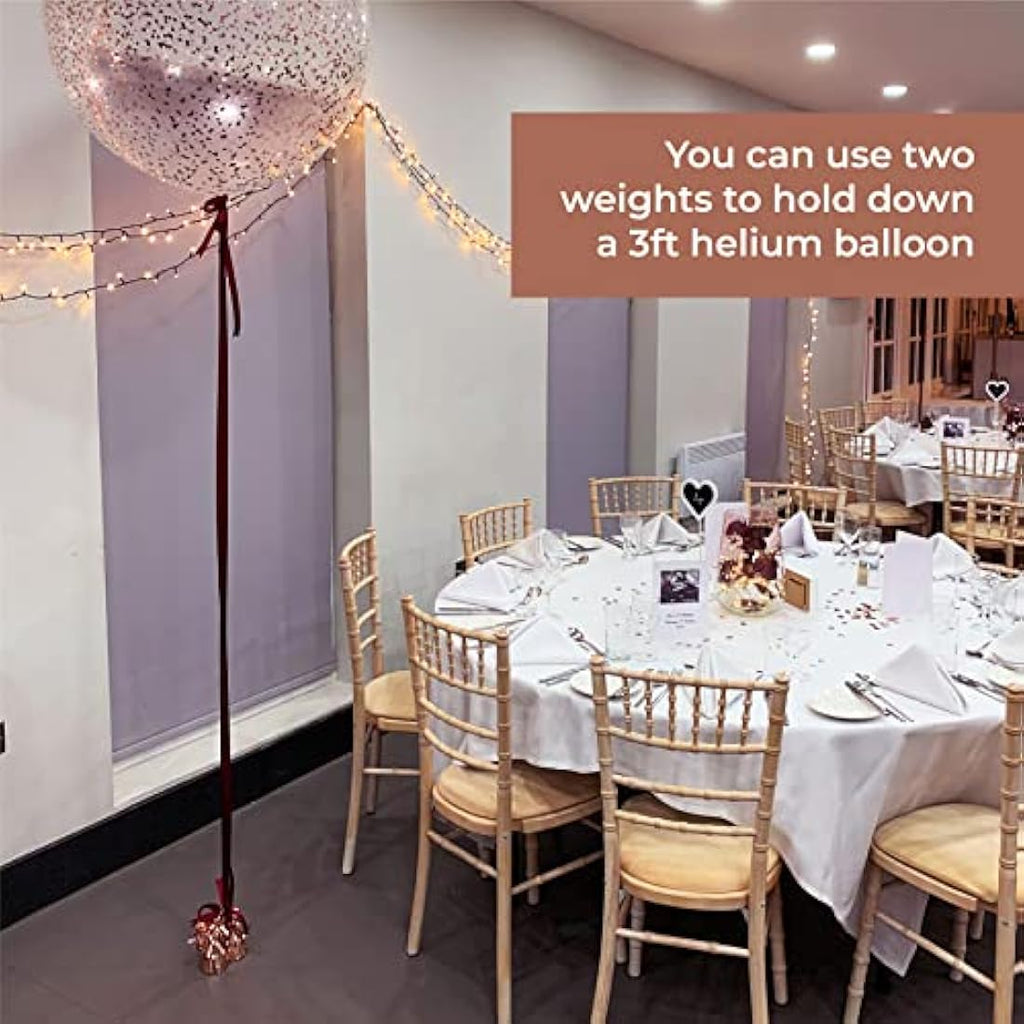 Jolof Store Rose Gold Balloon Weights - 24 Pack Heavy Foil Centerpieces