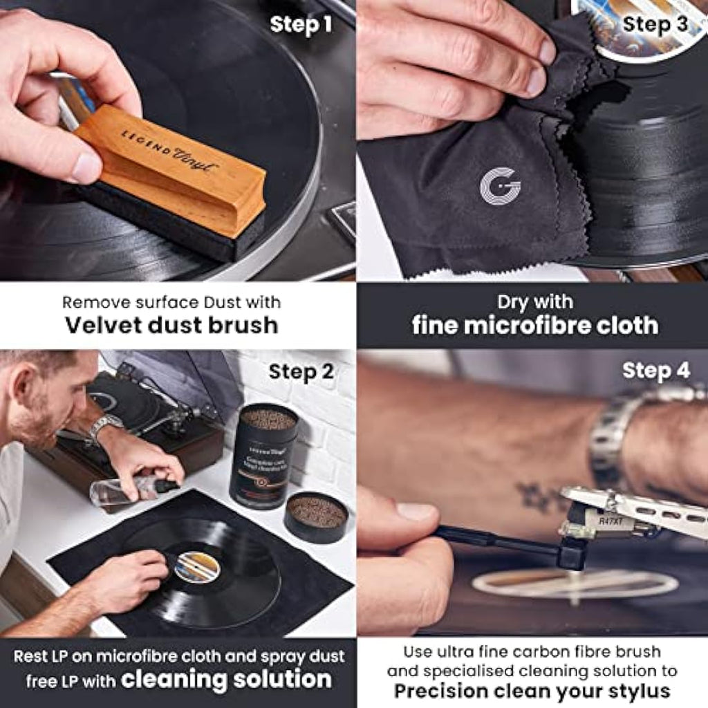 Legend Vinyl 6-in-1 Record Cleaning Kit with Carbon Fiber Brush