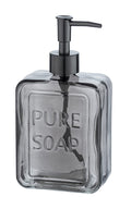 Wenko Pure Soap Glass Liquid Soap Dispenser – Gray Refillable 550ml