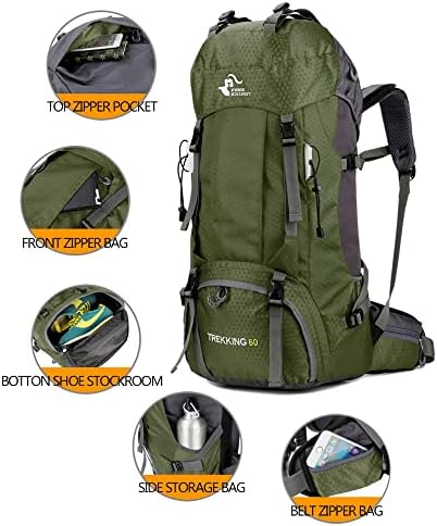 Jolof Store 60L Waterproof Hiking Backpack – Lightweight Camping Rucksack