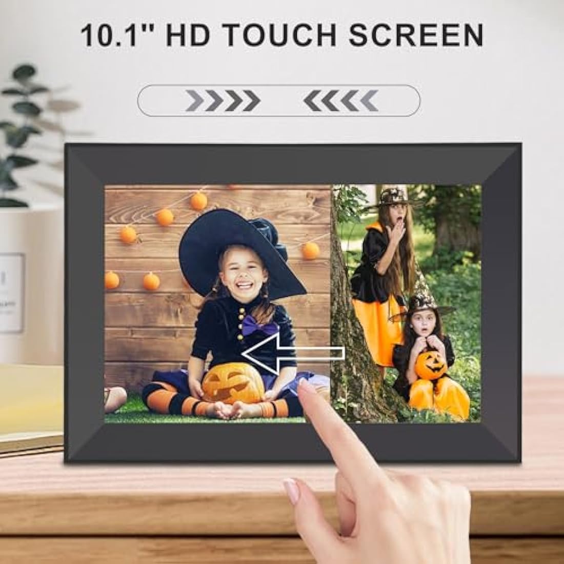 Hesmor 10.1 Inch WiFi Digital Photo Frame - 32GB IPS Touch Screen, Black